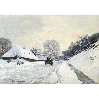 Claude Monet – The Cart. Snow-covered road at Honfleur